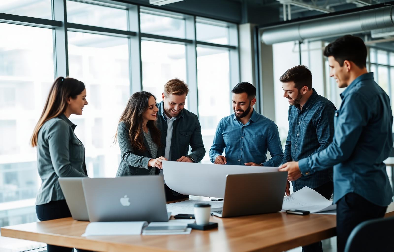 The Stratheon Engineering team collaborating in their Denver office